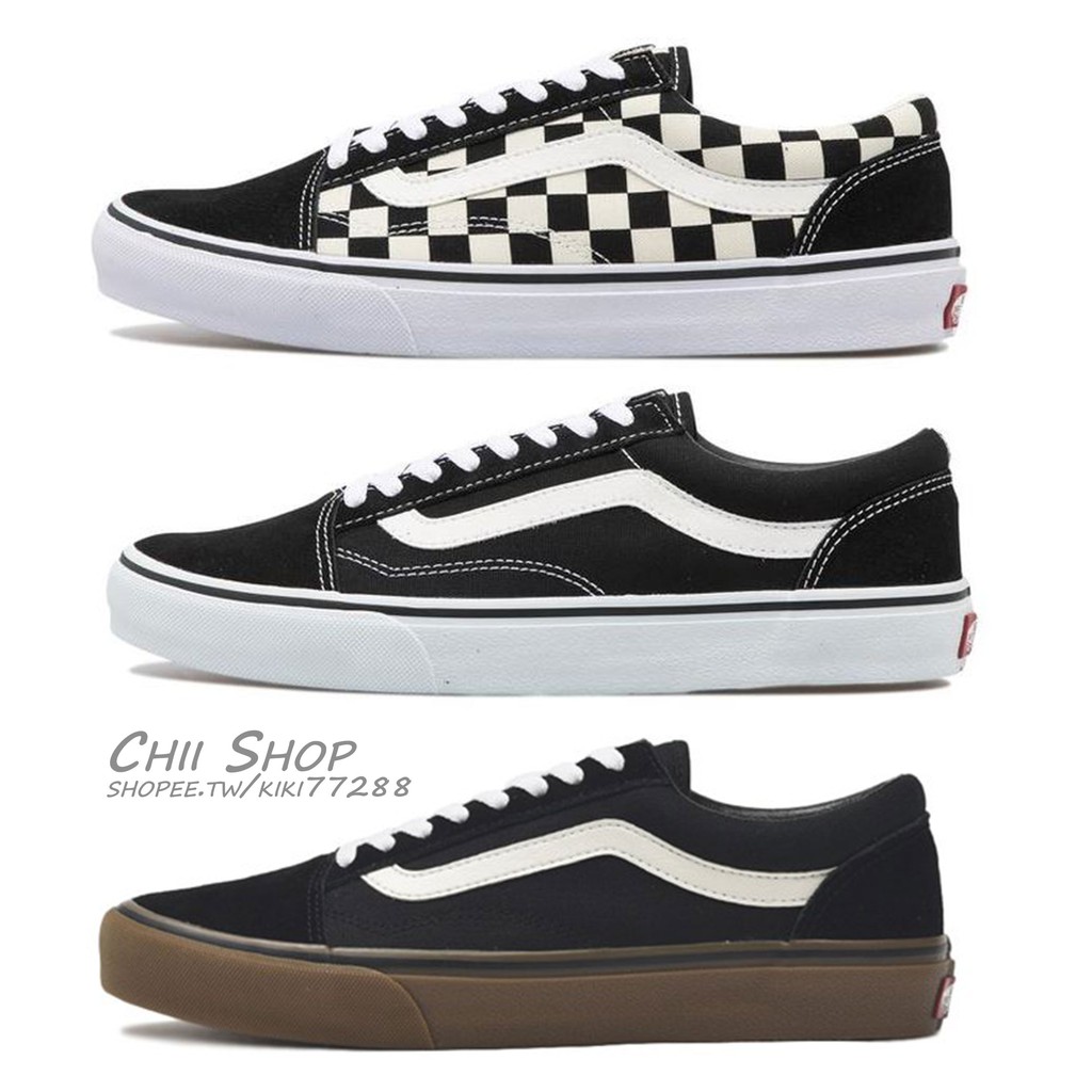 CHII】日本代購Vans OLD SKOOL DX 黑色棋盤格全黑黑色膠底藍色滑板鞋