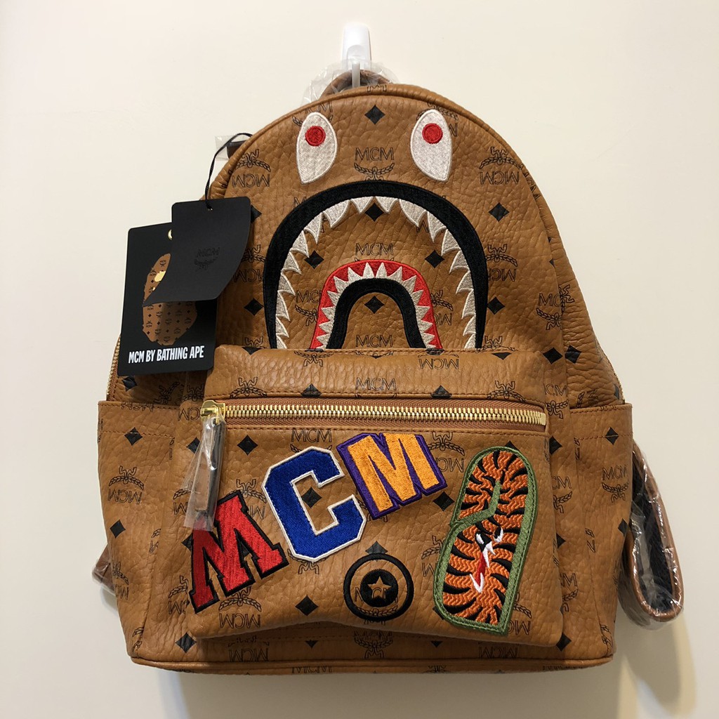 Mcm x bape shark stark backpack new arrivals