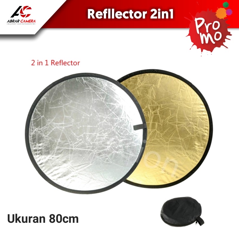 CAHAYA 2in1 Photo Studio Reflector 尺寸 80cm 金銀光圓形反光板 2色金銀 | 蝦皮購物
