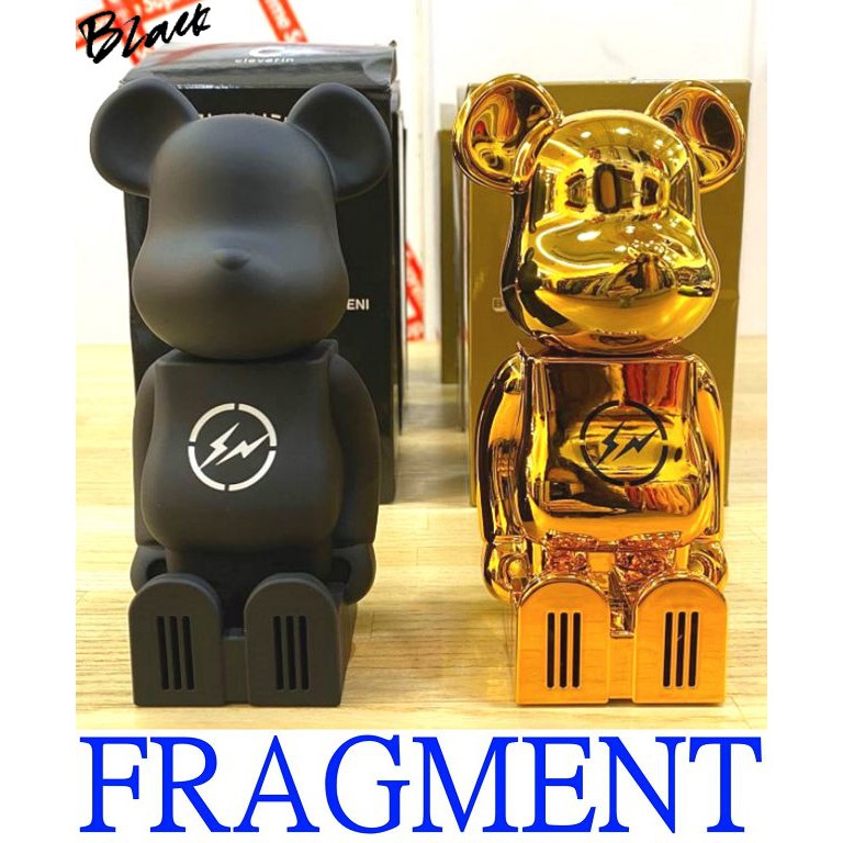 BLACK極新FRAGMENT x CONVENI x BE@RBRICK黑金cleverin小熊公仔