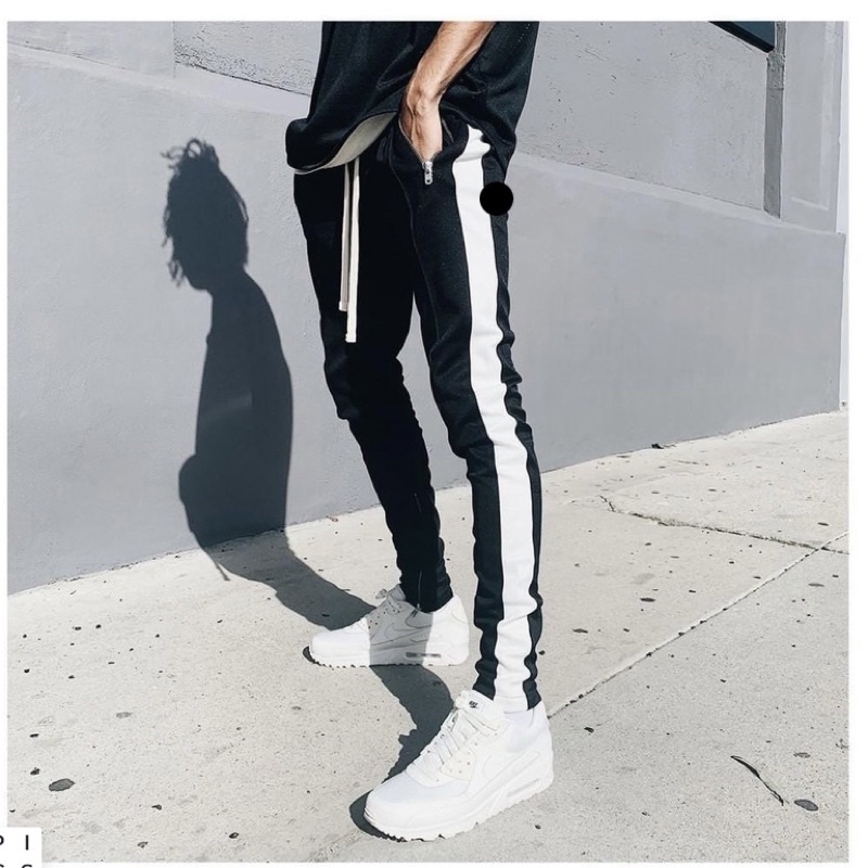 🔥現貨🇺🇸Yupi美國代購🇺🇸Mnml TRACK PANTS BLACK WHITE 黑白運動褲