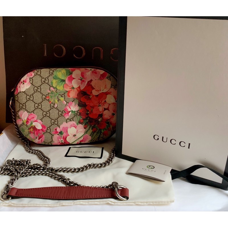 Gucci*Blooms GG 花朵圖案*護肩斜背包（🙋美品、值得擁有！分享價