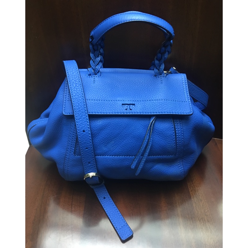 Tory burch half on sale moon satchel blue