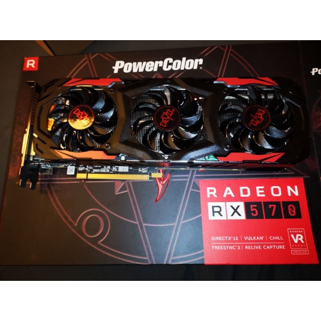 Powercolor 撼訊 RX570 4gb Red Devil 非礦卡 三風扇 保固到2022/1 | 蝦皮購物