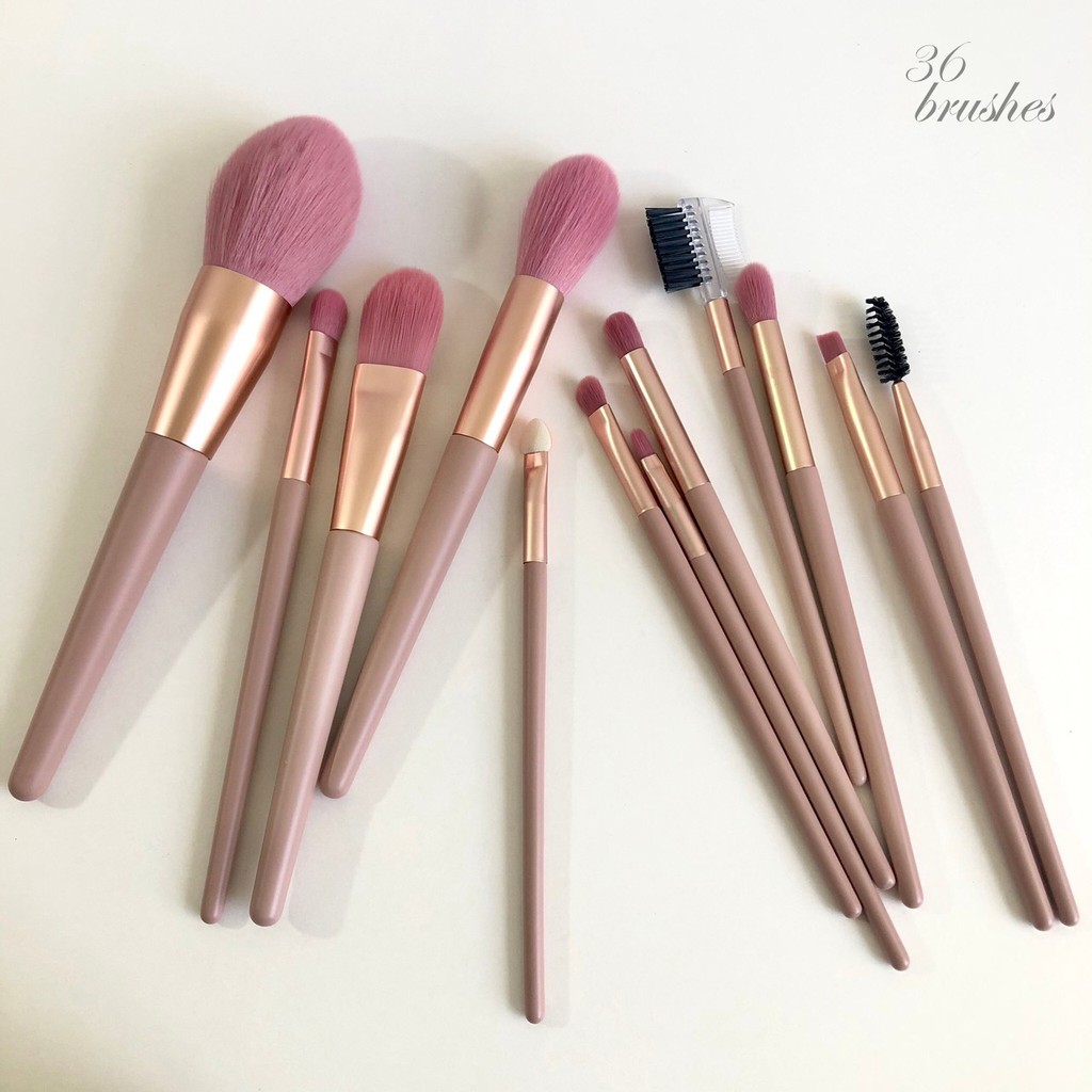 36 brushes｜現貨 裸粉化妝刷組 粉底刷 散粉刷 腮紅刷 眼影刷 唇刷【BE1016】 | 蝦皮購物