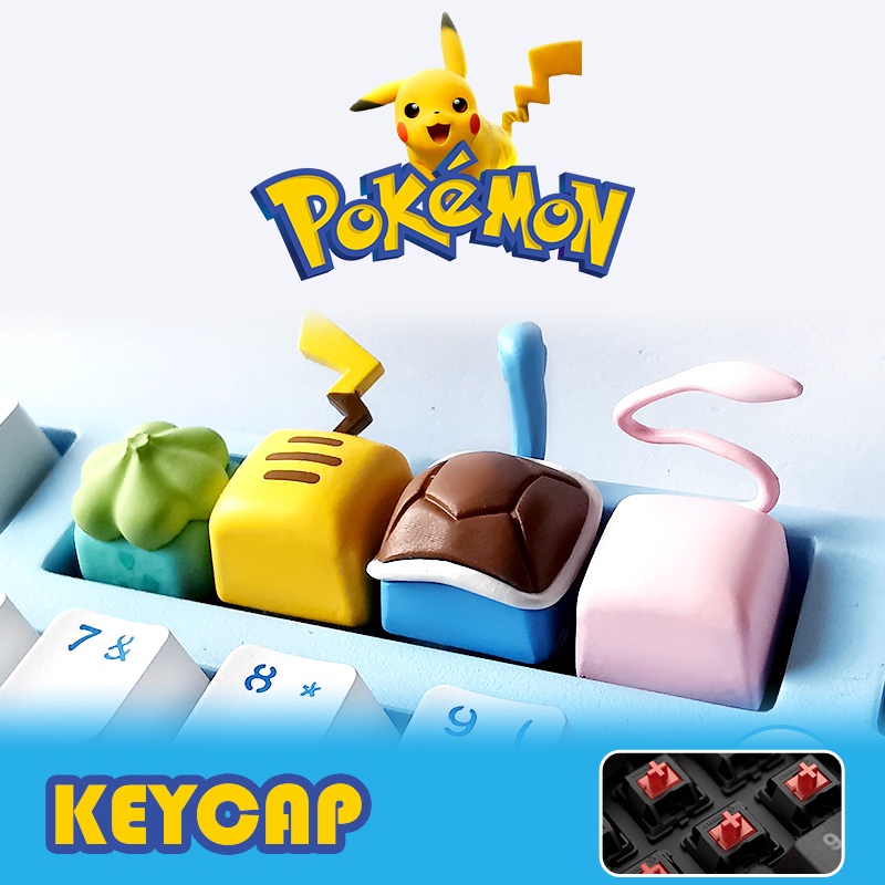 【鍵帽】精靈寶可夢皮卡丘Pikachu Pokémon 機械鍵盤樹脂塑料材料 DIY Ecs R4 OEM 鍵帽 | 蝦皮購物