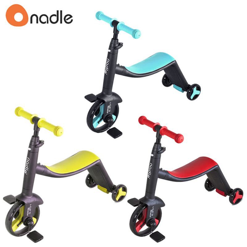 Nadle 三合一 多功能 三輪滑步車/滑板車/三輪車 藍/紅