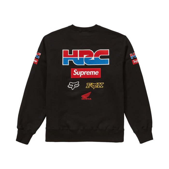 保證全新正品Supreme Honda Fox Racing Crewneck 衛衣黑色M號box