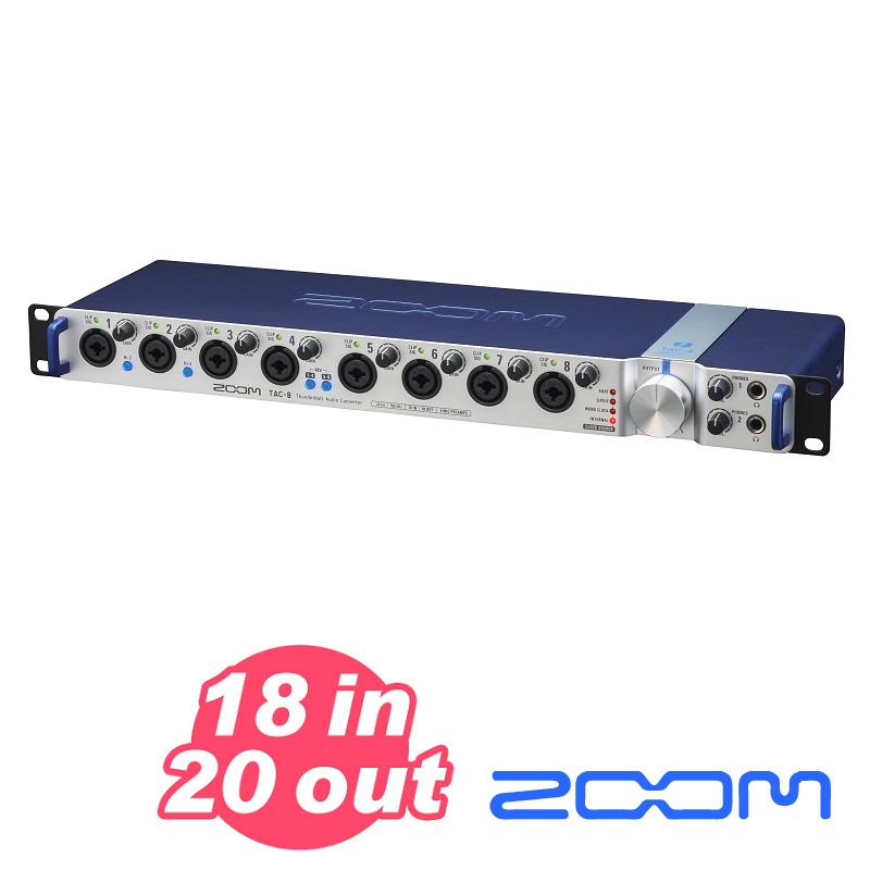 老羊樂器店】開發票ZOOM TAC-8 錄音介面Thunderbolt 極速高解析18進20