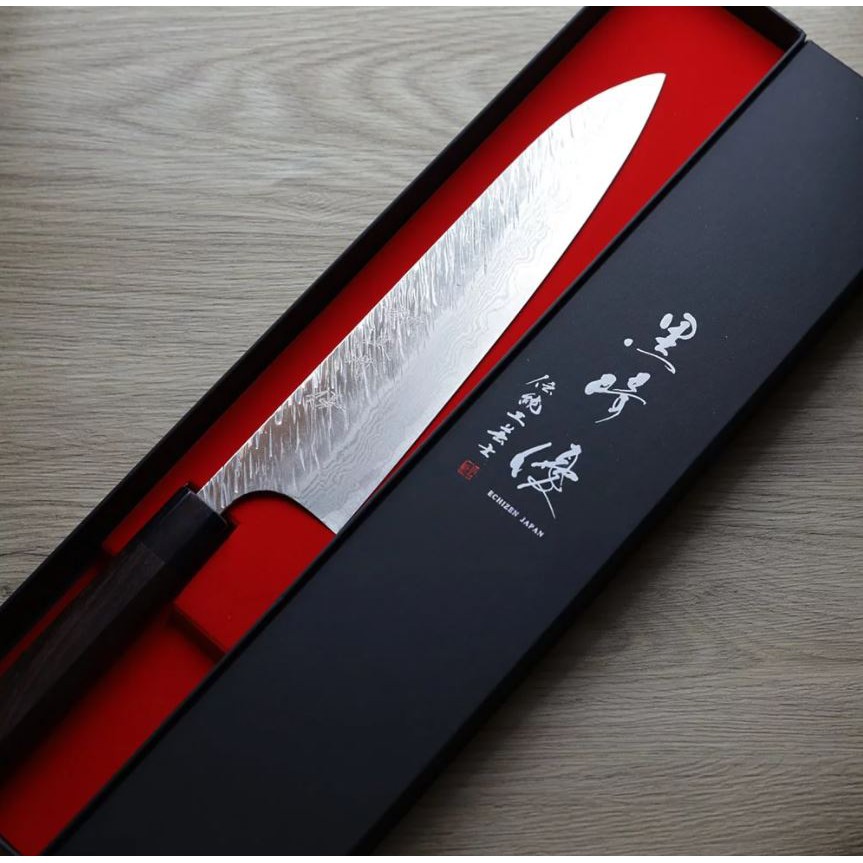 現貨][可信用卡分期]日本製越前打刃物黑崎優風神牛刀240mm VG10鋼鎳