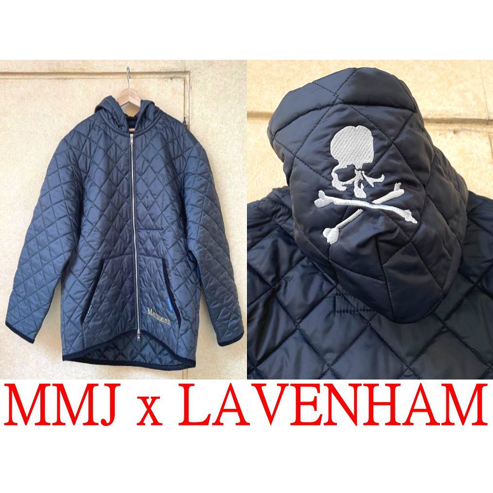 BLACK全新MASTERMIND JAPAN x LAVENHAM英國製MMJ保暖棉連帽外套WORLD帽