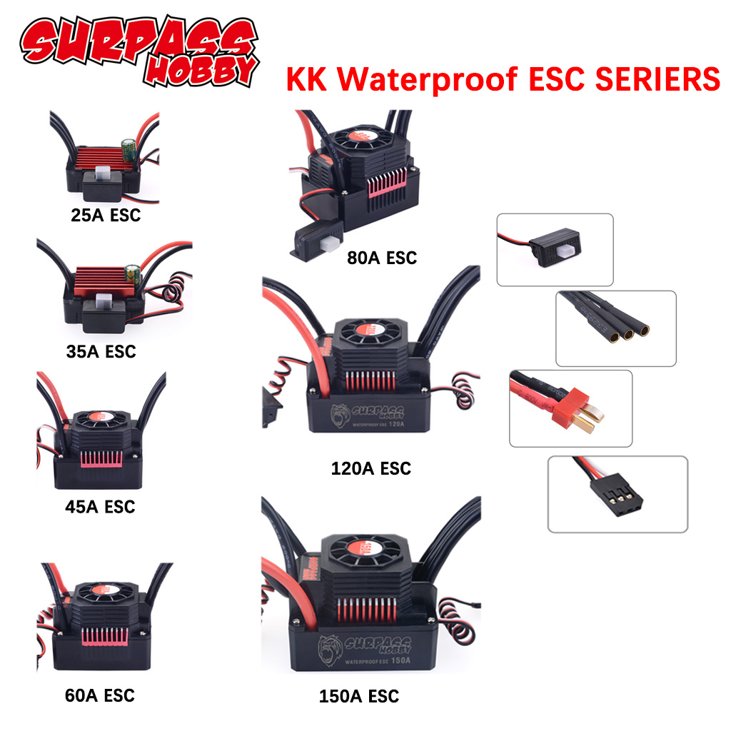 Regolatore ESC Surpass Hobby – 25A 35A 45A 60A 80A 120A 150A – Per Auto RC 1/8 1/10 1/12