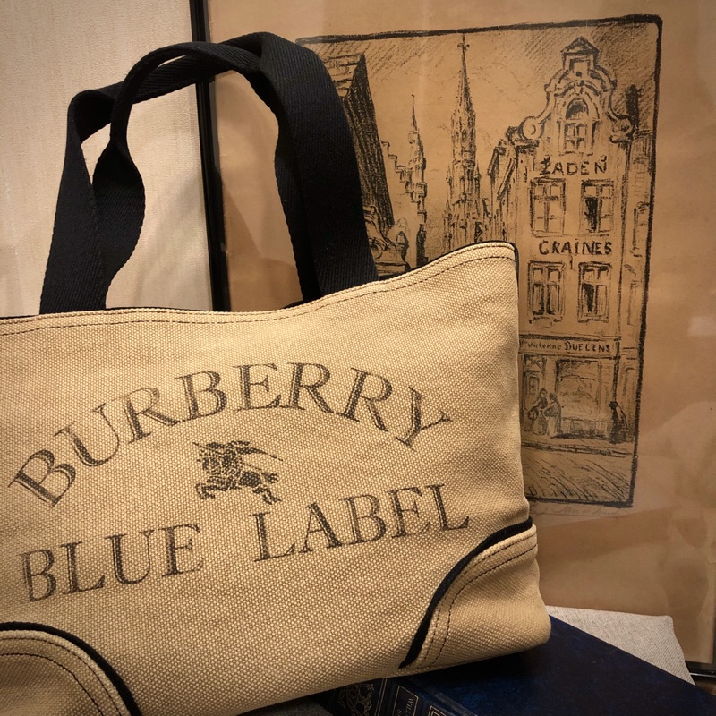 Burberry · Vintage · Blue Label 日本製藍標系列隨性帆布手提包古董包