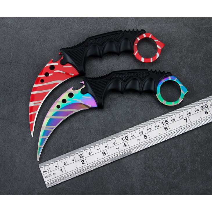 AA-062-2 升級版厚款條紋csgo刀 新款CS遊戲同款練習爪戶外刀具 爪子刀野營防身 戰狼爪子刀具防身隨身特種兵 | 蝦皮購物