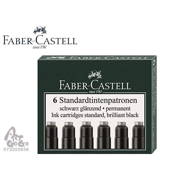 Faber-Castell Tintenpatronen Standard Schwarz - 3 Packungen Mit 18 Patronen