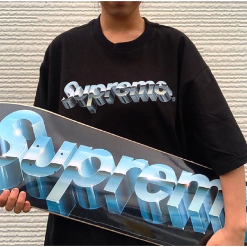 Supreme 20SS CHROME LOGO TEE 黑色立體字體短T | 蝦皮購物