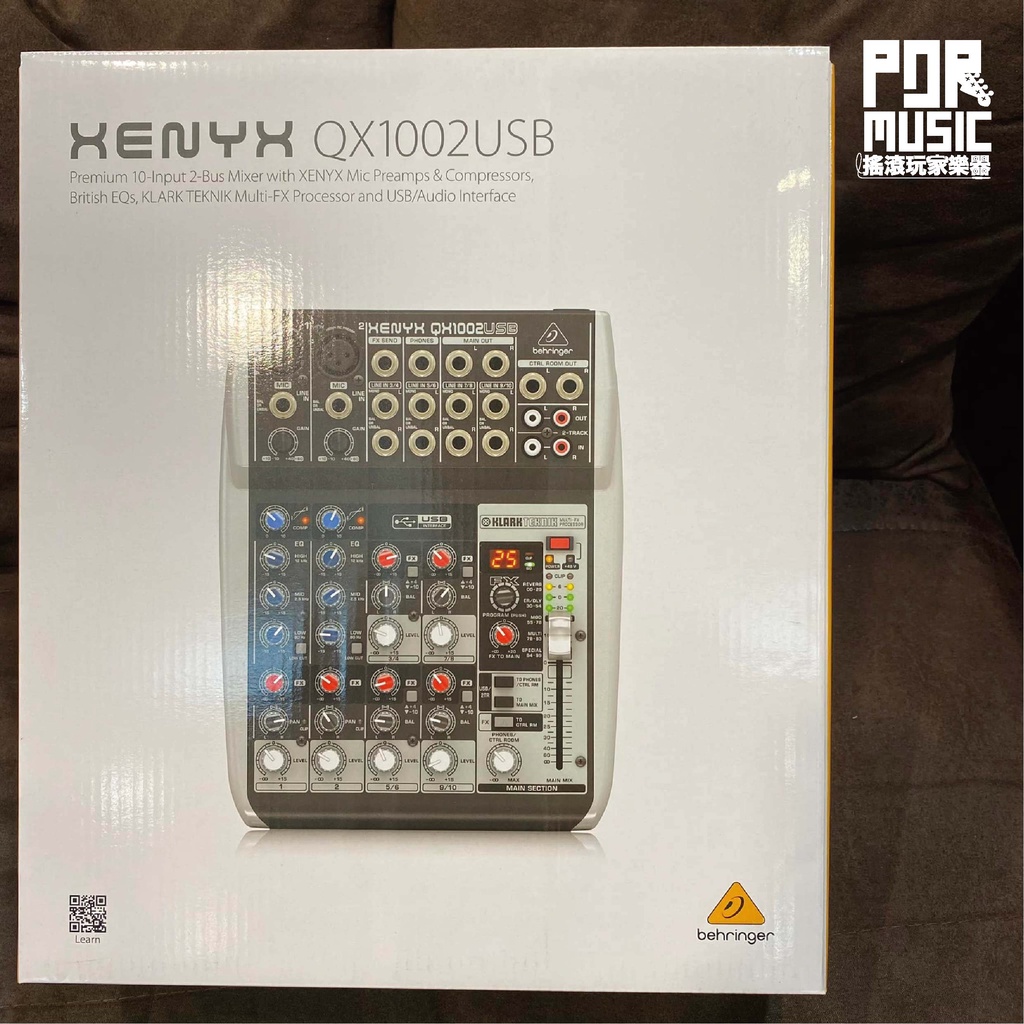 搖滾玩家樂器】全新BEHRINGER XENYX QX1002 USB MIXER 10軌錄音介面可