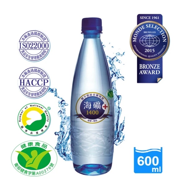 【Momo生活百貨】Taiwan Yes 台海生技 海礦1400 (600ml) 海礦水 台灣海洋深層水 單筆最多7瓶 | 蝦皮購物