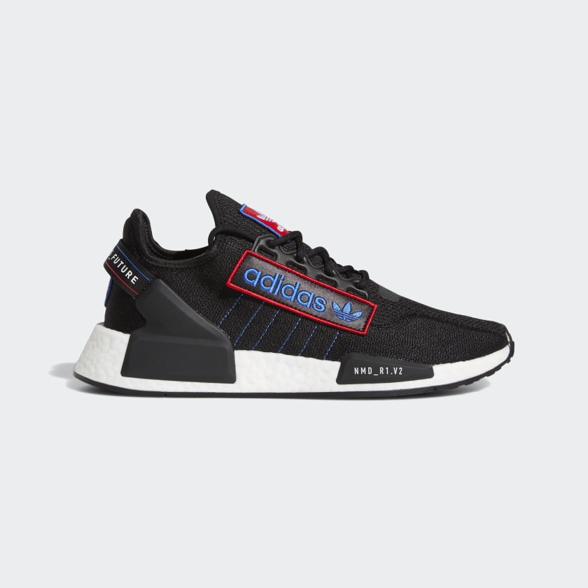 Adidas nmd black clearance and red and blue