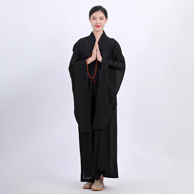 僧服佛衣海青居士服女男大褂海清深咖啡色臺灣麻紗木蘭黃色佛教用品 禮佛 法會佛衣 念經打坐禪修服 | 蝦皮購物