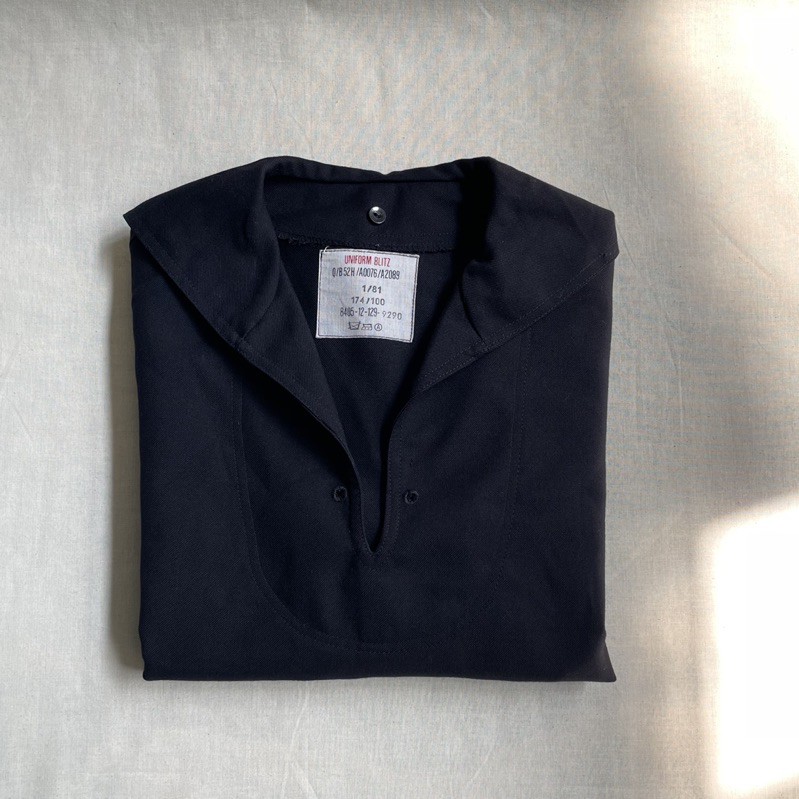 Original German army navy middy shirt long sleeves blue naval military sailors