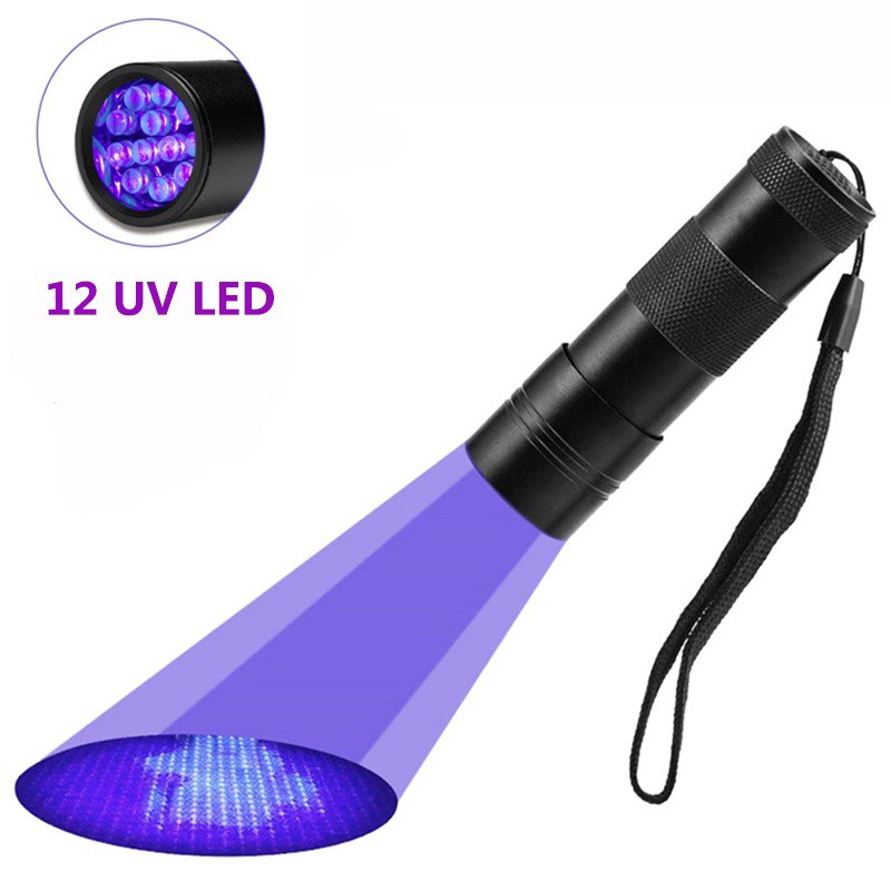 UV燈51LED 21LED 12LED UV燈395-400nm LED UV手電筒手電筒燈安全紫外線檢測AAA電池 | 蝦皮購物