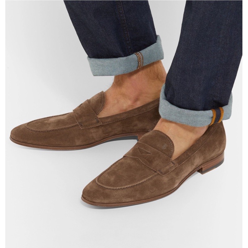 Tod's suede 2025 penny loafers