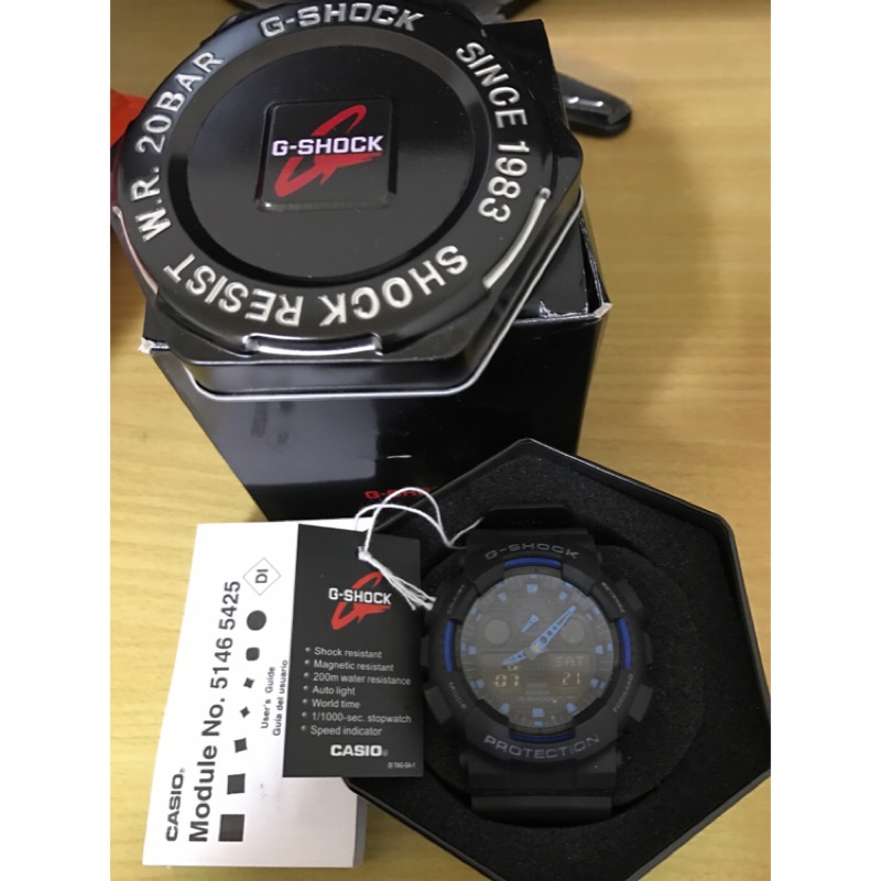 🙋🏻限量現貨🌹正品專櫃貨 Casio G-shock ga-100 5081 黑籃色 男錶