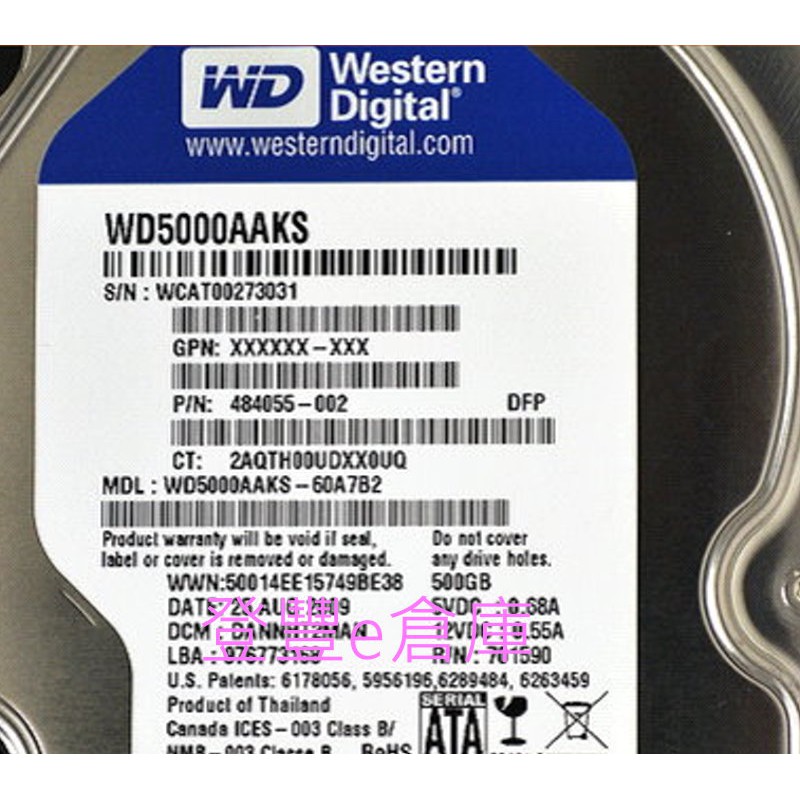 【登豐e倉庫】 YF283 WD5000AAKS-60A7B2 500G SATA2 硬碟 | 蝦皮購物
