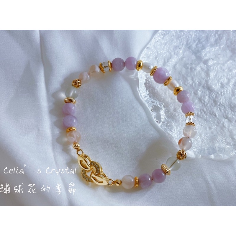 Product image 繡球花季 紫鋰輝 天然淡水珍珠 白水晶 櫻花瑪瑙