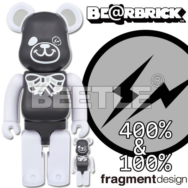 BEETLE BE@RBRICK FREEMASONRY FRAGMENT 共濟會 黑白 閃電 100 400%