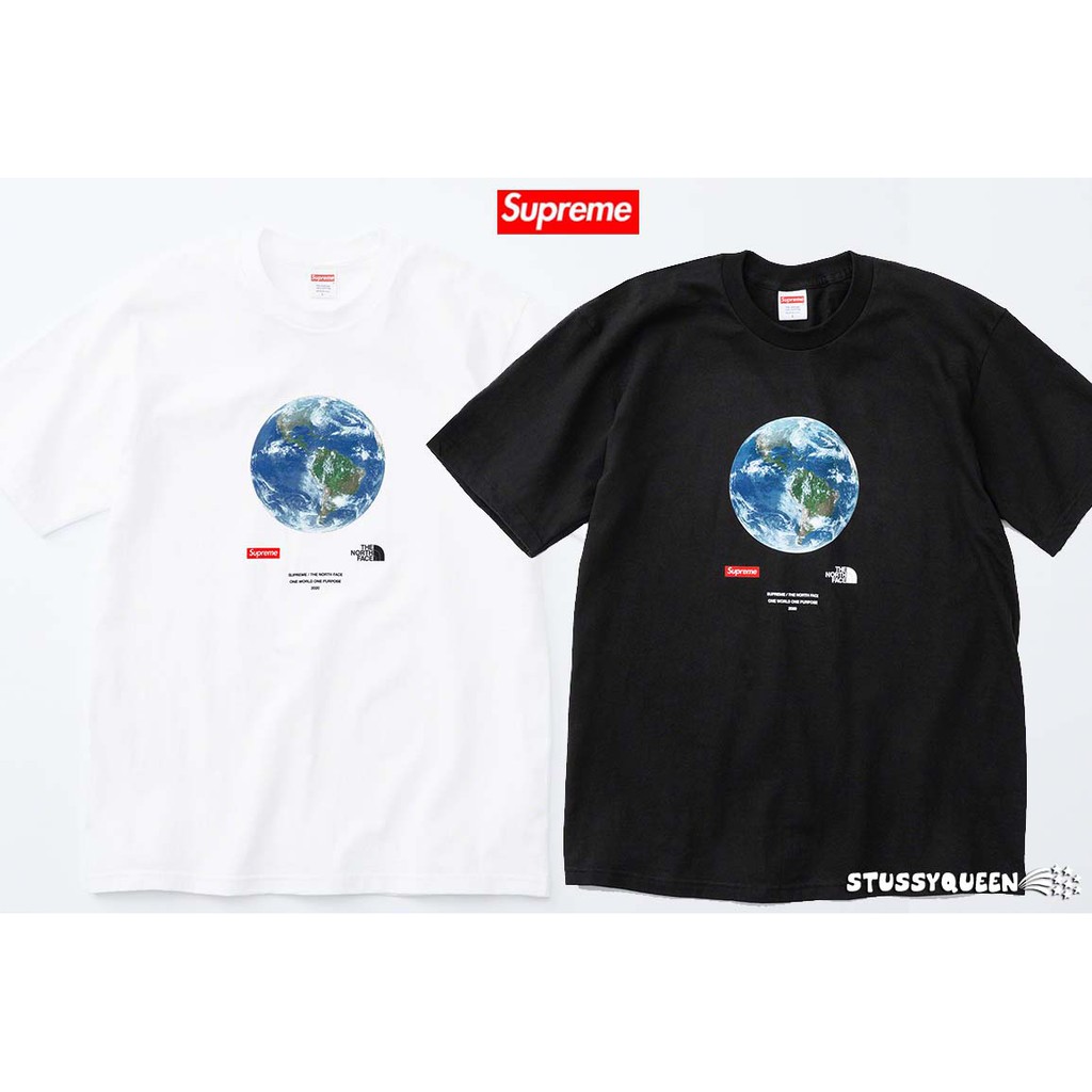 全新正品2020 聯名款Supreme x The North Face One World Tee 地球M L