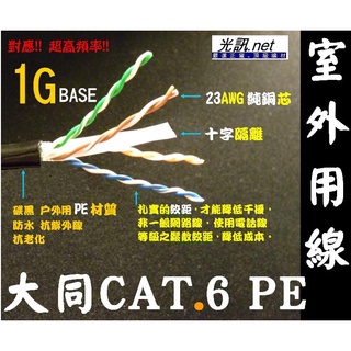 灰/藍光訊100公尺原廠盒裝] 大同網路線CAT.5e CAT5e UTP 純銅100米室內