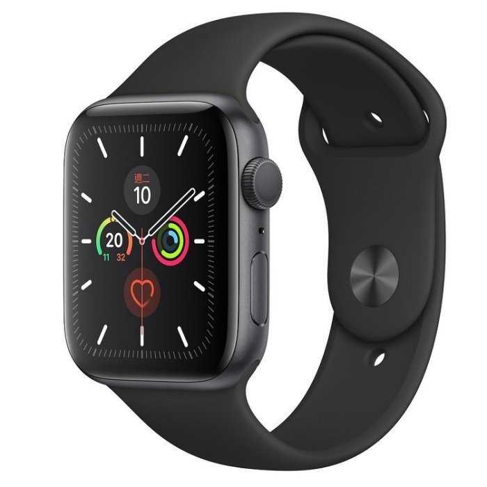 全新正品｜Apple Watch Series 5 (44mm/GPS) 太空灰鋁金屬錶殼+黑色