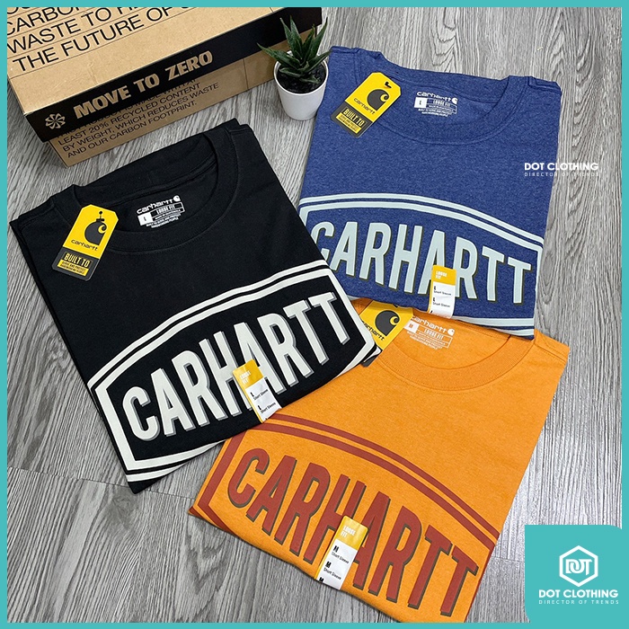 DOT 潮流小物 Carhartt EST. 1889 TEE 美版 微立體 大LOGO 文字 短T 黑 藍 寬版 咬標 | 蝦皮購物