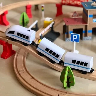 木製火車組 台灣有貨 ikea 軌道相容 生日 禮物 電動小火車 88 件組 玩具 益智 嬰幼 木製 禮贈品 交通 造型