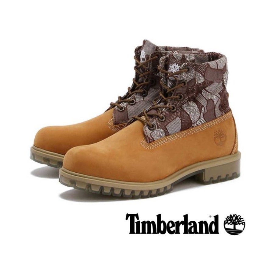 帝安諾-TIMBERLAND PREM ROLL-TOP BOOTS 圖騰反折防水麂皮靴(駝)A1GEX