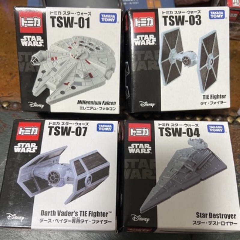 Tomica Star Wars 多美星際大戰飛行器TSW-01-03-04-07 黑武士鈦戰機千年鷹星球毀滅者