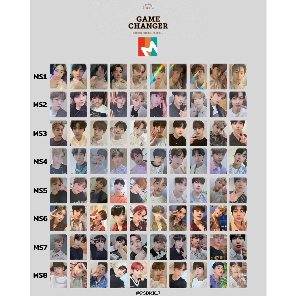 現貨/ MS1-8] GOLDEN CHILD 2輯《Game Changer》特典卡| 蝦皮購物