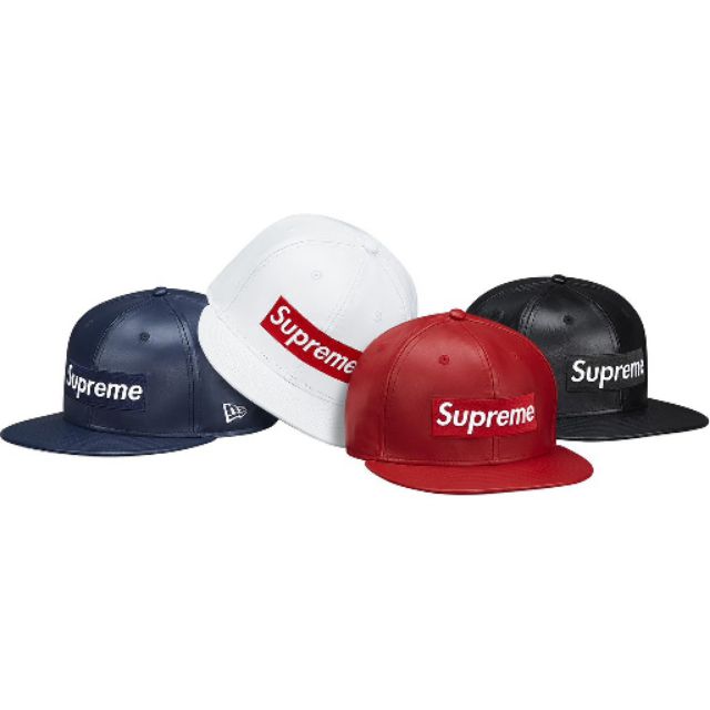 Supreme new era leather box logo 皮革棒球帽饒舌嘻哈rap palace 皮帽 