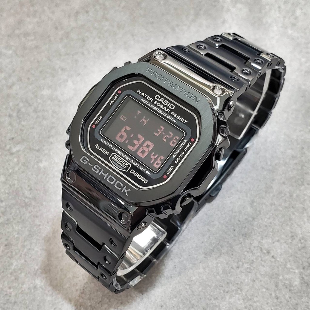 CASIO DW-5600MS-1/ 已改GMW-B5000GD 全黑不鏽鋼錶款/G-SHOCK全新品