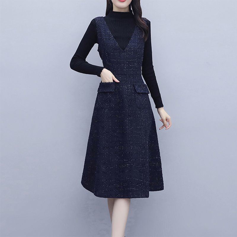 Zuzee Dress 小香風仿兩件外套A字連身裙 - Light Orange 粉橙色 (CB539 Oversize)