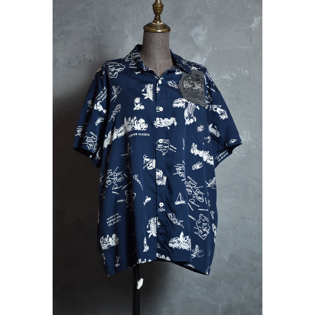 Porter Classic Aloha Shirt Navy Blue Hawaii 拼布夏威夷襯衫日本製