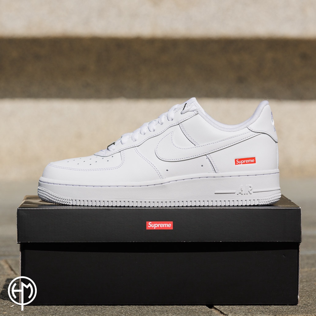 🏀小飛人潮流🏀Supreme x Nike Air Force 1 白色聯名款休閒鞋穿搭全白