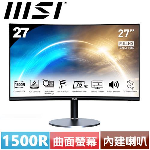 MSI微星27型PRO MP272C 曲面商務螢幕原價4290 (現省802) | 蝦皮購物