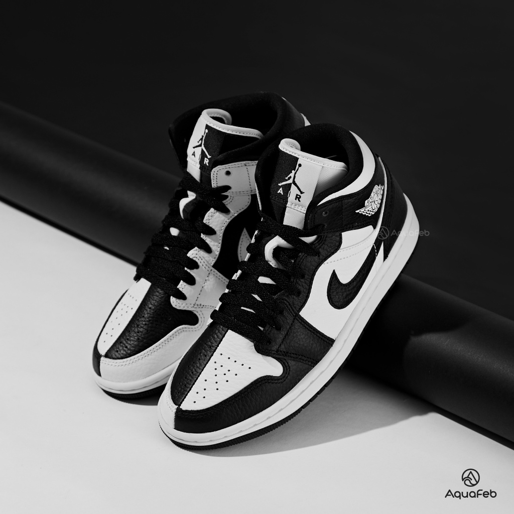 Nike Air Jordan 1 Mid SE 女黑白陰陽AJ1 高筒運動休閒鞋DR0501-101