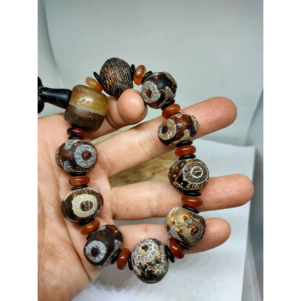 火供天珠西藏瑪瑙瑪瑙天珠三眼財寶招財天珠火供老料| 蝦皮購物