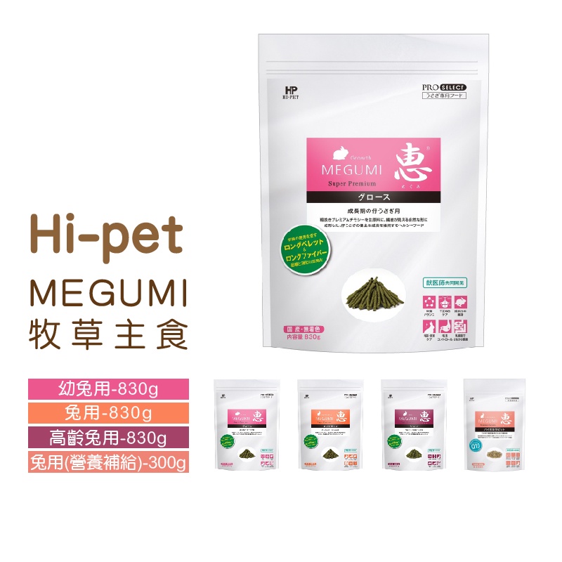 日本 Hi-Pet HP MEGUMI 惠 兔用牧草主食 幼兔 成兔 高齡兔 營養補給 兔子 主食 兔飼料 hipet | 蝦皮購物