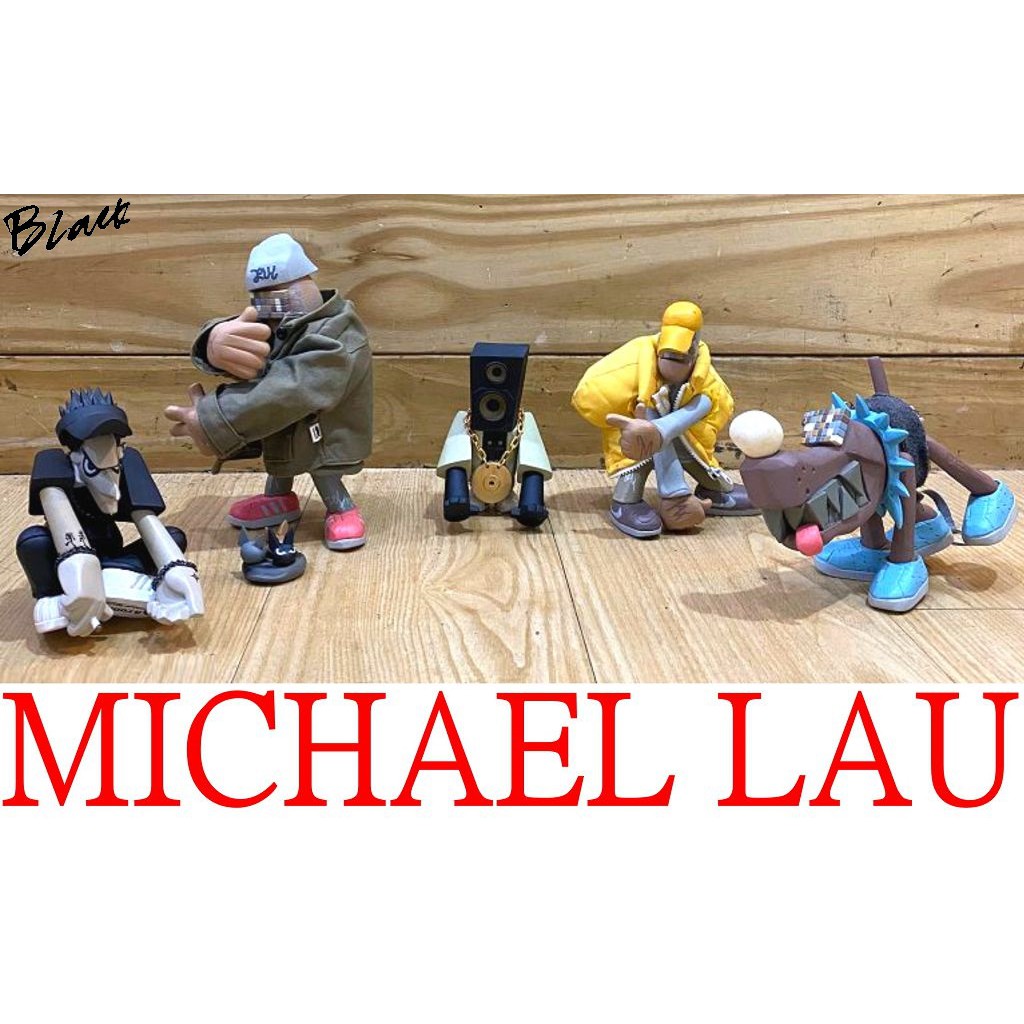 BLACK美中古!世界街頭流行公仔之父MICHAEL LAU馬賽克橡膠公仔玩具LMF大