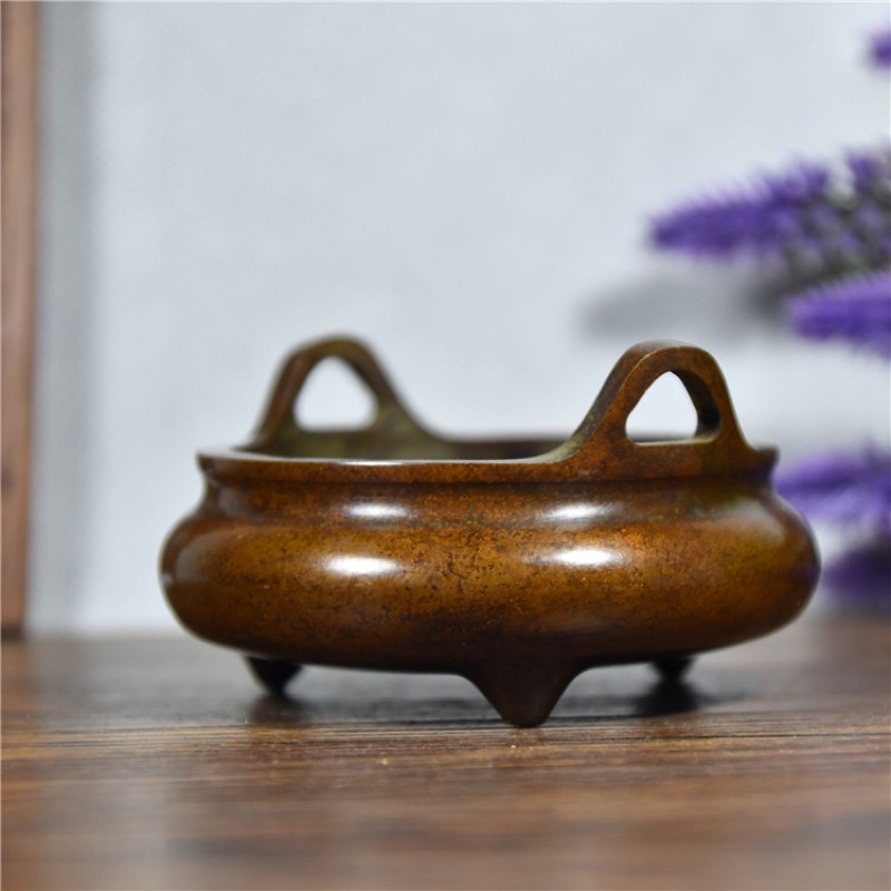 宣德爐銅爐圓耳宣德爐古銅色宴王用品神明用品| 蝦皮購物 